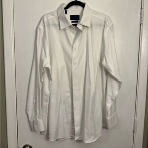 David Donahue White Dress Shirt for Men 18 34/35 button down office work